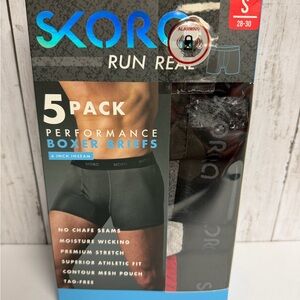 Skora Men’s Performance Boxer Briefs Multicolored 6” Inseam Size Small 28-30 NWT